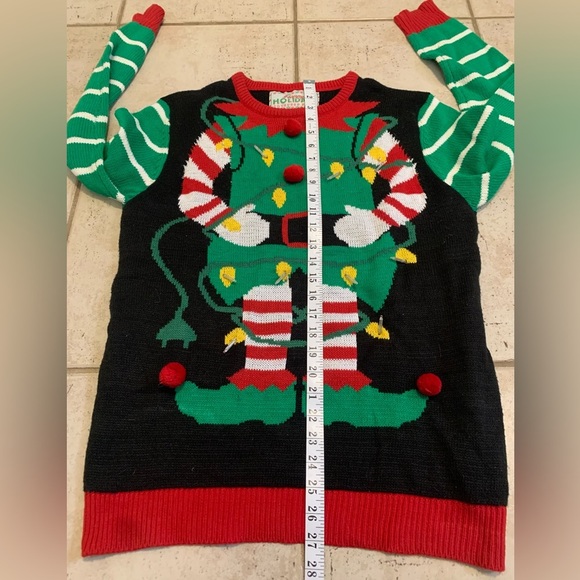Happy Holidays Light Up Elf Ugly Christmas Sweater, Size L/G - Picture 7 of 7